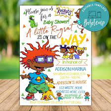 Baby shower themes don't have to be formal. Printable African Rugrats Baby Shower Invitation Template Diy Bobotemp