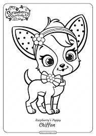 Strawberry shortcake puppy palace requires android os version of 3.4 and up. Printable Raspberry S Puppy Chiffon Coloring Page