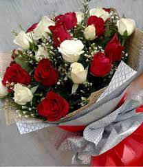 For data protection purposes all information provided by the sender is kept anonymous, all the recipient 14. 2 Dozen Mixed Red And White Roses