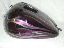 Purple And Grey Flames Custom Motorcycle Paint Jobs Custom Paint Motorcycle Motorcycle Paint Jobs