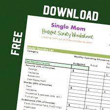 Free Budget Worksheet Richsinglemomma Com Single Mom Budget Budgeting Worksheets Free Budget