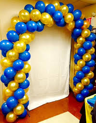 Blue And Gold Balloon Arch For Scout To Stand Under During Blue And Gold Ceremony Gold Graduation Party Gold Balloons Decorations Gold Baby Showers