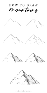 How To Draw Mountains Easy Step By Step Tutorial In 2020 Mountain Drawing Easy Doodles Drawings Easy Drawings Sketches