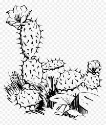 Black and white cactus in the desert clipart. Clip Art Black And White Cactus Hd Png Download Vhv