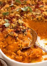 Browned Butter Savoury Sweet Potato Casserole Recipe Sweet Potato Casserole Buttered Sweet Potatoes Recipetin Eats