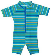 Toddler Baby Boy One Piece Zip Striped Sunsuit By Iplay