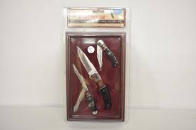 Get a great deal with this online auction for a winchester 2006 limited edition knife set presented by property room on behalf of a law enforcement or public cosmetic condition: Winchester 2007 Limited Edition 3 Knife Set Nos Firearms Military Artifacts Knives Blades Online Auctions Proxibid