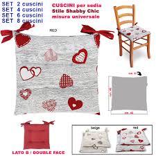 Ovviamente non vorrai certo ritrovarti a stirare i coprisedie di continuo, perciò tanto vale scegliere un tessuto di buona qualità, resistente in cotone. Cuscini Per Sedie Rosso 8 Cuscino Per Sedia Modello Millecuori Coprisedia Imbottito Cuscino Modello Shabby Cuori Tirolese Rustico Facilcasa