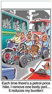 Petrol price goes up on wednesday. Each Time There S A Petrol Price Hike I Remove One Body Part6 It Reduce My Burden By Rklaxman Cartoon Cartoonist Man Character