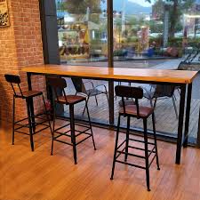 Moreover, it should require one (1). Solid Wood Bar Table Family Iron Bar Table Bar Table Coffee Shop High Foot Table Chair Wall Narrow Table Long Table