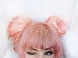 Pink And Bangs Peach Hair Crazy Hair Hair Styles