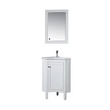 Shop wayfair for all the best 30 inch bathroom vanities. Stufurhome Monte White 25 Inch Corner Bathroom Vanity With Medicine Ca Stufurhome