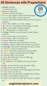 Prepositional phrase examples with pictures. 30 Sentences With Prepositions And Examples English Study Here
