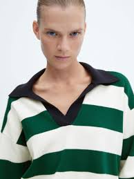 MANGO Mauloa Stripe Collar Jumper