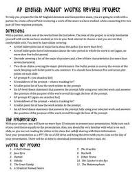 Ap English Literature Exam Project Reviewing Literature And Past Prompts Ap English Teaching High School English Ap Literature