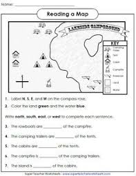 Reading A Map Cardinal Directions 3rd Grade Social Studies Social Studies Worksheets Third Grade Social Studies