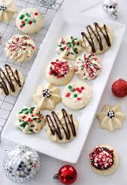 Christmas cookies, christmas cookies for cookie swap, easy cookie recipes. Whipped Shortbread Sprinkle Bakes