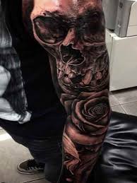 Black And White Sleeve Tattoo Ideas Black And White Skull Sleeve Tattoo Skull Sleeve Tattoos Tattoos White Tattoo