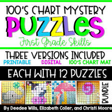 100 S Chart Mystery Puzzles Year First Grade Bundle