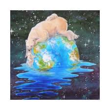Polar Bears Global Warming Canvas Zazzle Com Global Warming Art Climate Change Art Global Warming Drawing