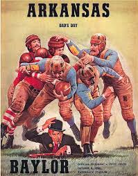 Arkansas head coach eric musselman breaks down how his team can knock off top seed baylor in the elite eight. Arkansas Vs Baylor 1960 Vintage Football Poster By Joe Little Arkansas Razorbacks Football Arkansas Razorbacks Vintage Football