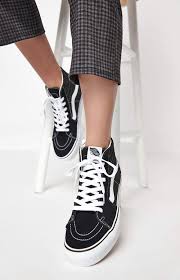 Black And White Platform Sneakers Vans Women S Black White Sk8 Hi Platform Sneakers Vans Sk8 Hi Outfit Vans Sk8 Hi Platform Womens Vans