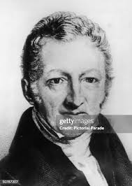 Engraved portrait of Thomas Robert Malthus , an English economist who...  News Photo