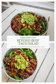 If You Re Looking For A Healthy Vegan Salad Recipe You Re Going To Love This Homemade Beyond Beef Taco Sala Beyond Beef Recipes Vegan Salad Recipes Taco Salad