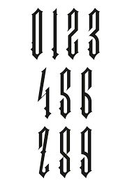 Los tatuajes del número 13 son bastante populares debido a la fama que tiene el número para representar lo funesto. 0123456789 Number Tattoo Fonts Chicano Lettering Tattoo Lettering Fonts