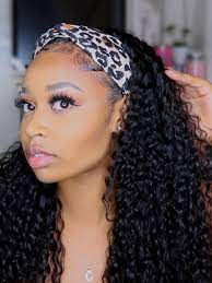 Bouncy And Thick Headband Human Hair Wig In 2021 Headband Wig Curly Crochet Hair Styles Wig Hairstyles