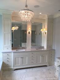 Sconces On Side Cabinet Bumpout At Sink Flanking Hutches Bathroom Vanity Designs