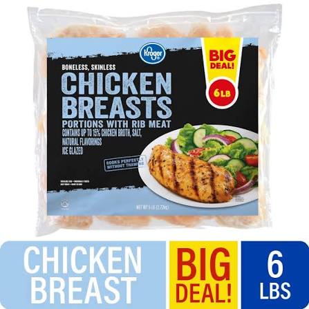 Kroger® Frozen Boneless Skinless Raw Chicken Breast Portions BIG DEAL!, 6  lb - Kroger