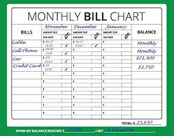 16x12 Monthly Bill Chart Budget Expense Planner Buy