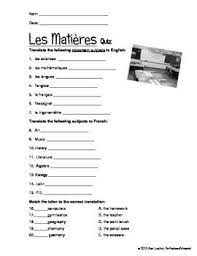 French Quiz Classroom Subjects Les Matieres Quiz Trigonometry French Class