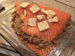 When thinking up new salmon recipes, we look for inspiration every where, even the local costco. Salmon With Sausage Stuffing Chef Guerrieri