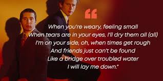 Image result for bridge over troubled water lyrics