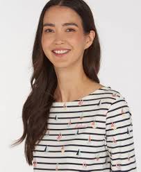 BARBOUR Bradley Print Top in Off White Country