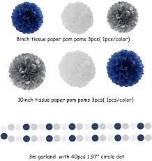 We would like to show you a description here but the site won't allow us. Buy Navy Blue White Silver Party Decoration Kits 23pcs Paper Flowers Banner Flags Circle Banner Tassel Garland Birthday Bachelorette Boy Baby Shower Gender Reveal Graduation Decorations Lasting Surprise Online In Germany B098n8p417