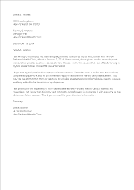Nurse practitioner cover letter sample. Nurse Practitioner Resignation Letter Templates At Allbusinesstemplates Com