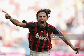 Filippo Inzaghi Of Milan Celebrates A Goal During The Serie A Match Between Ac Milan And Lazio Held At Stadio Guiseppe Meazza San Siro On Milan Lazio San Siro