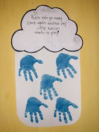 Rain Rain Go Away Come Again Another Day Handprint April Crafts Weather Crafts Classroom Crafts