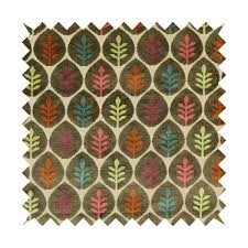 Media in category floral patterns. Leaf Inspired Floral Pattern Velvet Material Brown Pink Orange Teal Colour Upholstery Fabric Jo 1224