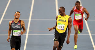 Andre de grasse ran 19.58 (+2.4 m/s) in eugene, oregon on 12 june 2015. Usain Bolt And Andre De Grasse Smiling In The 200m Semi