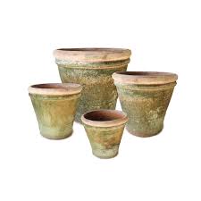 The jara planter (terracotta & iron) has been created from iron wire in this practical design. Dbl Rimmed Italian Planters 8 Pots Total Campo De Fiori Naturally Mossed Terra Cotta Planters Carved Stone Forged Iron Cast Bronze Distinctive Lighting Zinc And More For Your Home And Garden