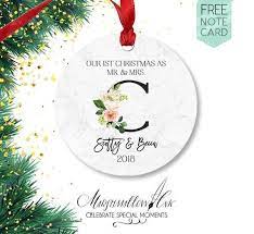 Wedding Ornament Couple First Christmas As Mr And Mrs Married Christmas Ornament Pers Wedding Ornament Personalized Wedding Gifts Married Christmas Ornaments