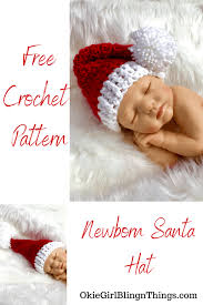 Santa hat free crochet pattern. Newborn Santa Hat Free Crochet Pattern Okiegirlbling N Things