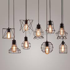 New Edison Iron Vintage Ceiling Light Fitting Lamp Bulb Cage Bar Cafe Lampshade Iron Pendant Light Cage Pendant Light Dining Room Light Fixtures