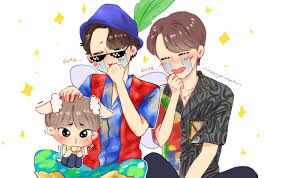 Unique bts fanart stickers featuring millions of original designs created and sold by independent artists. Nappi Bts Fa Slow On Twitter Trembling Baby Goat Is Too Cute Btsfanart Bts Jin Jungkook Jhope