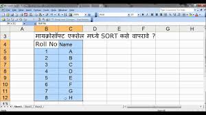Learn Microsoft Excel Sort Function Marathi Computer Training