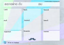 Menu De La Semaine Vierge Planning Hebdo De Repas Semainier A Imprimer Menu Semaine Semainier A Imprimer A Imprimer